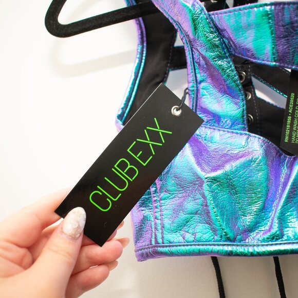 NWT Dollskill Clubexx Rude Awakening Harness Bra/Rave/Festival Top Size Small - Picture 5 of 6